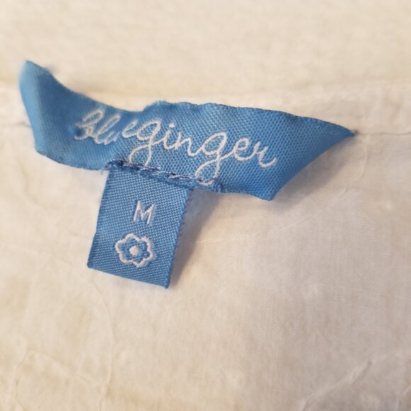 100% Cotton Resort Wear White Floral Textured Bikini Coverup Dress Women Medium - Picture 6 of 14